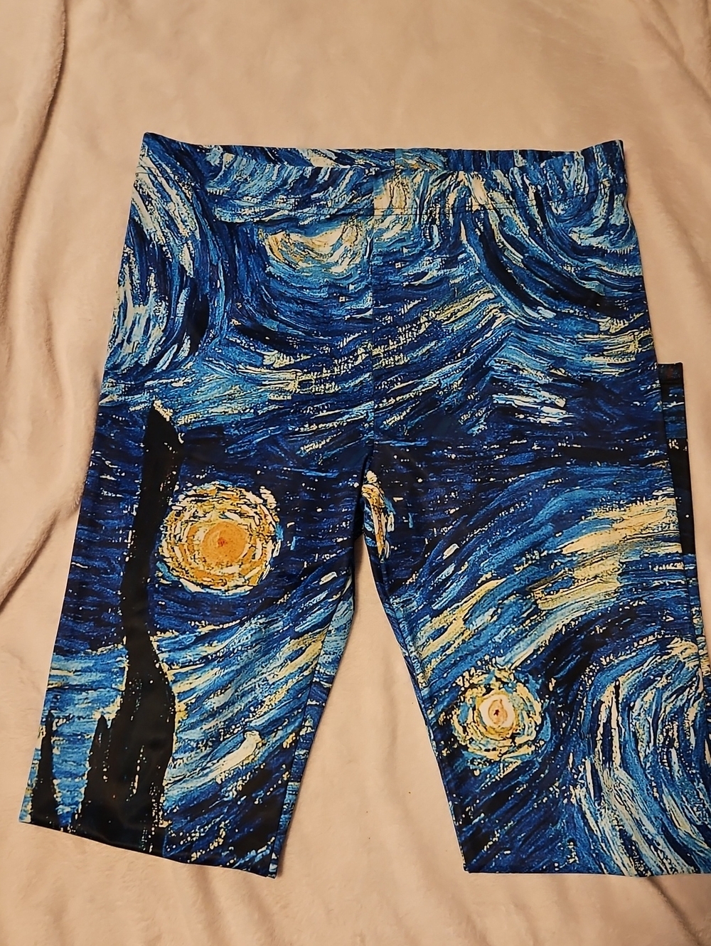 Starry Night Inspired Blue Swirl Leggings - Picture 3 of 6